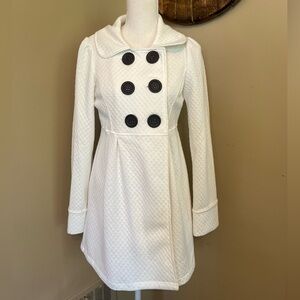 Three Pink Hearts White Quilted Jacket